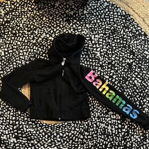 Black Hoodie with Colorful Bahamas Sleeve